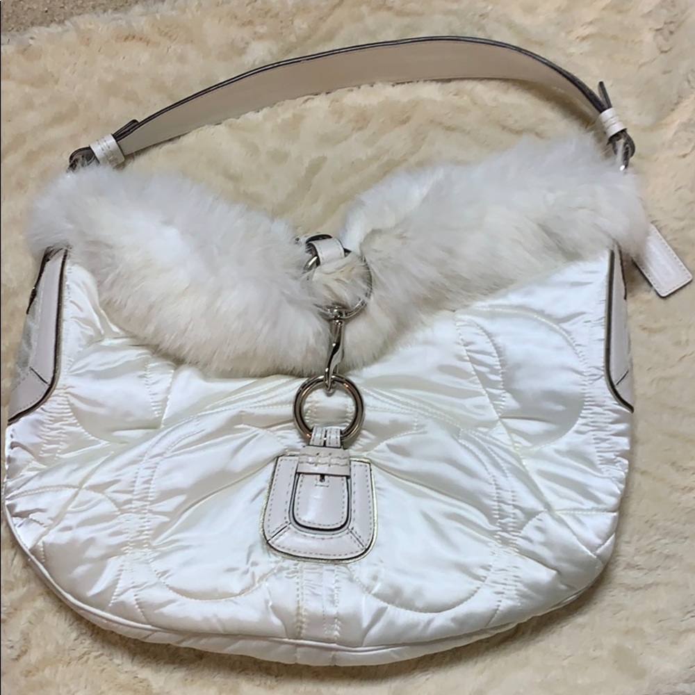 RARE Vintage Coach Rabbit Hair puffer bag - Picture 1 of 8